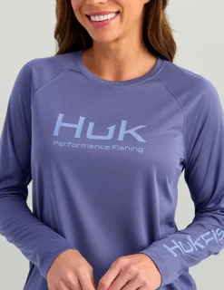 Huk Gear Performance Tops-Womens Pursuit Performance Crew Skipper Blue