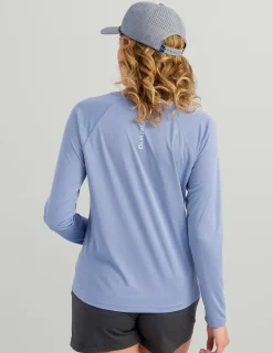 Huk Gear Performance Tops-Womens Pursuit Performance Crew Lightning Sky