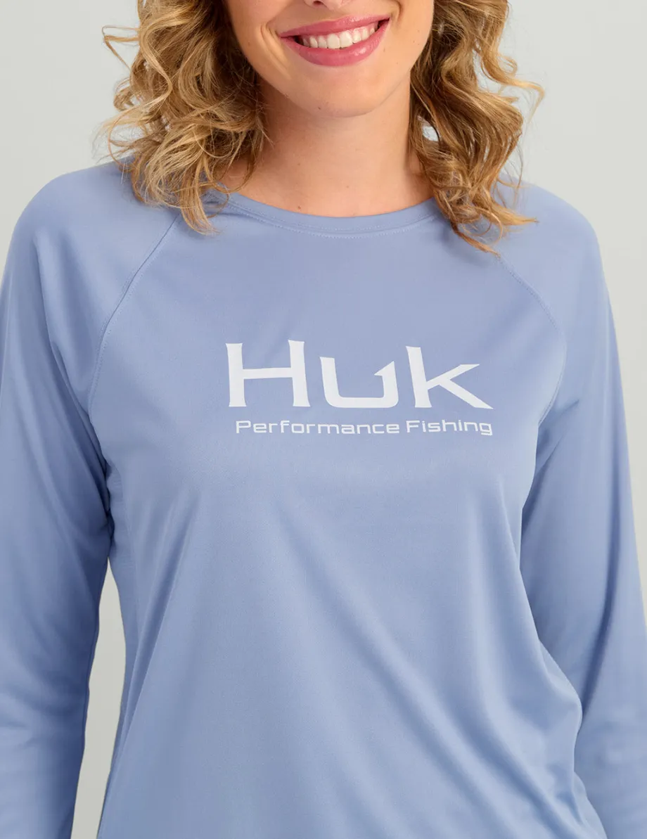 Huk Gear Performance Tops-Womens Pursuit Performance Crew Lightning Sky
