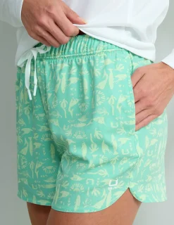 Huk Gear Swim-Womens Pursuit Volley Swim Short Batiki Marine Blue