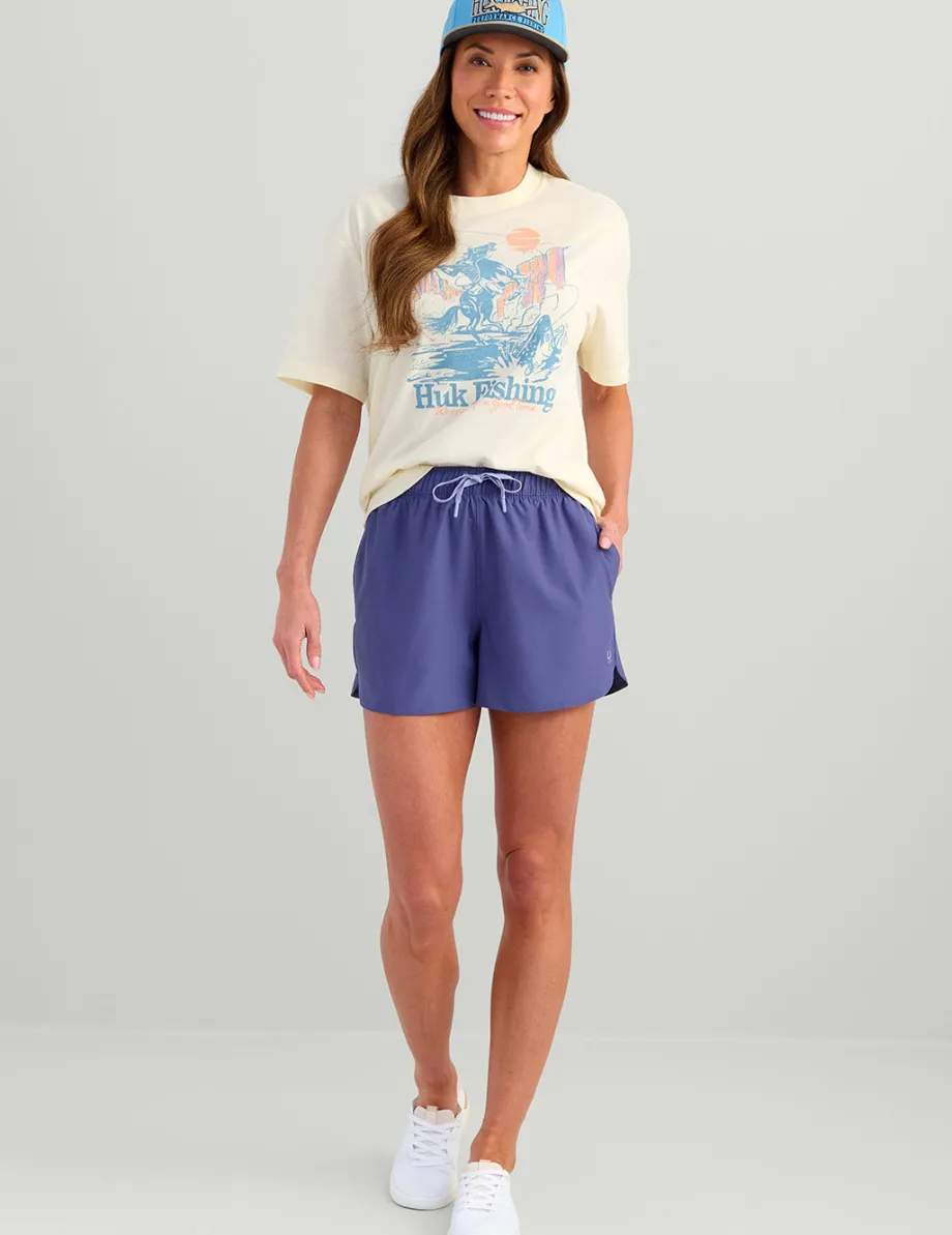Huk Gear Swim-Womens Pursuit Volley Swim Short Skipper Blue