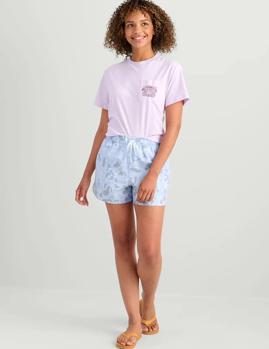 Huk Gear Swim-Womens Pursuit Volley Swim Short KC Sky Camo