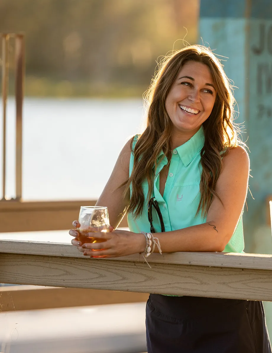 Huk Gear Button Downs-Womens Sleeveless Tide Point Button-Down Bermuda