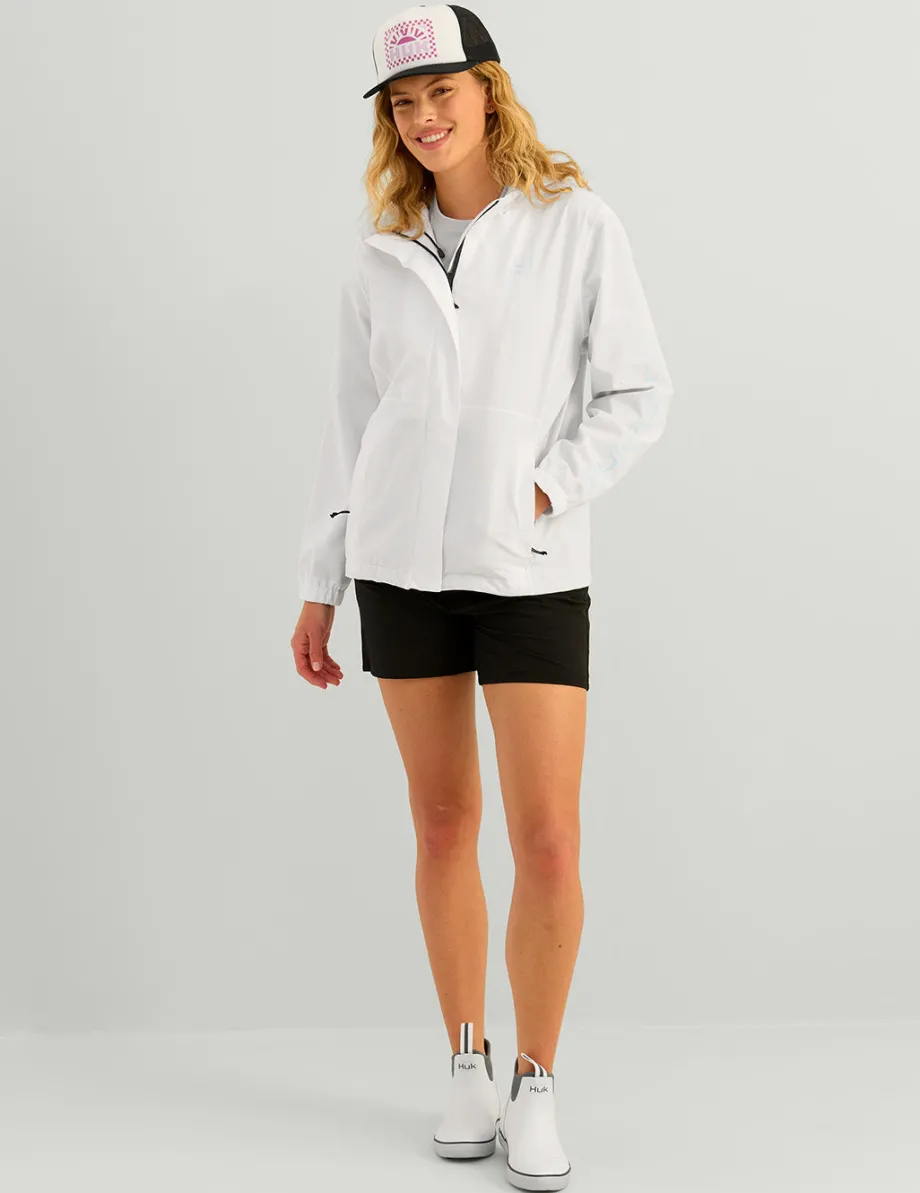 Huk Gear Rainwear-Womens Storm Jacket White