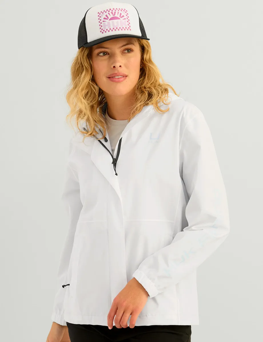 Huk Gear Rainwear-Womens Storm Jacket White