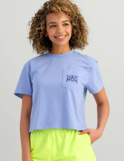 Huk Gear Tees & Tanks-Womens Sunrise Crop Pocket Tee Lightning Sky