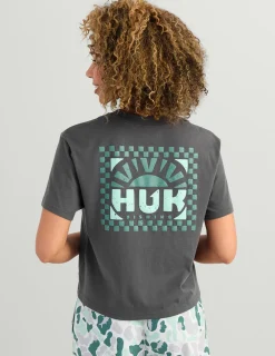 Huk Gear Tees & Tanks-Womens Sunrise Crop Pocket Tee Volcanic Ash