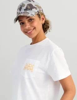 Huk Gear Tees & Tanks-Womens Sunrise Crop Pocket Tee White
