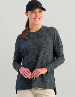 Huk Gear Pullovers-Womens Tasc Riverwalk Lightweight Sweatshirt Volcanic Ash Camo