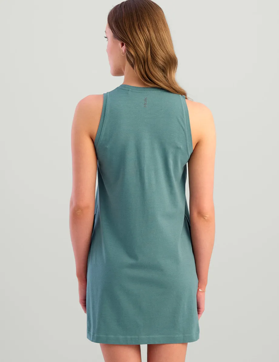 Huk Gear Performance Tops-Womens Tasc Summer Tank Dress North Atlantic