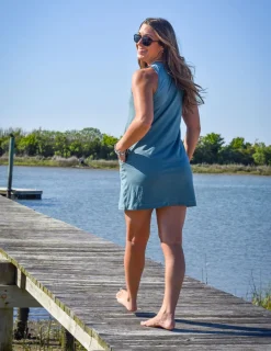 Huk Gear Performance Tops-Womens Tasc Summer Tank Dress North Atlantic