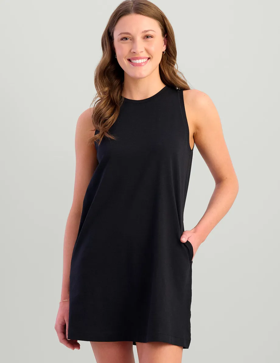 Huk Gear Performance Tops-Womens Tasc Summer Tank Dress Black