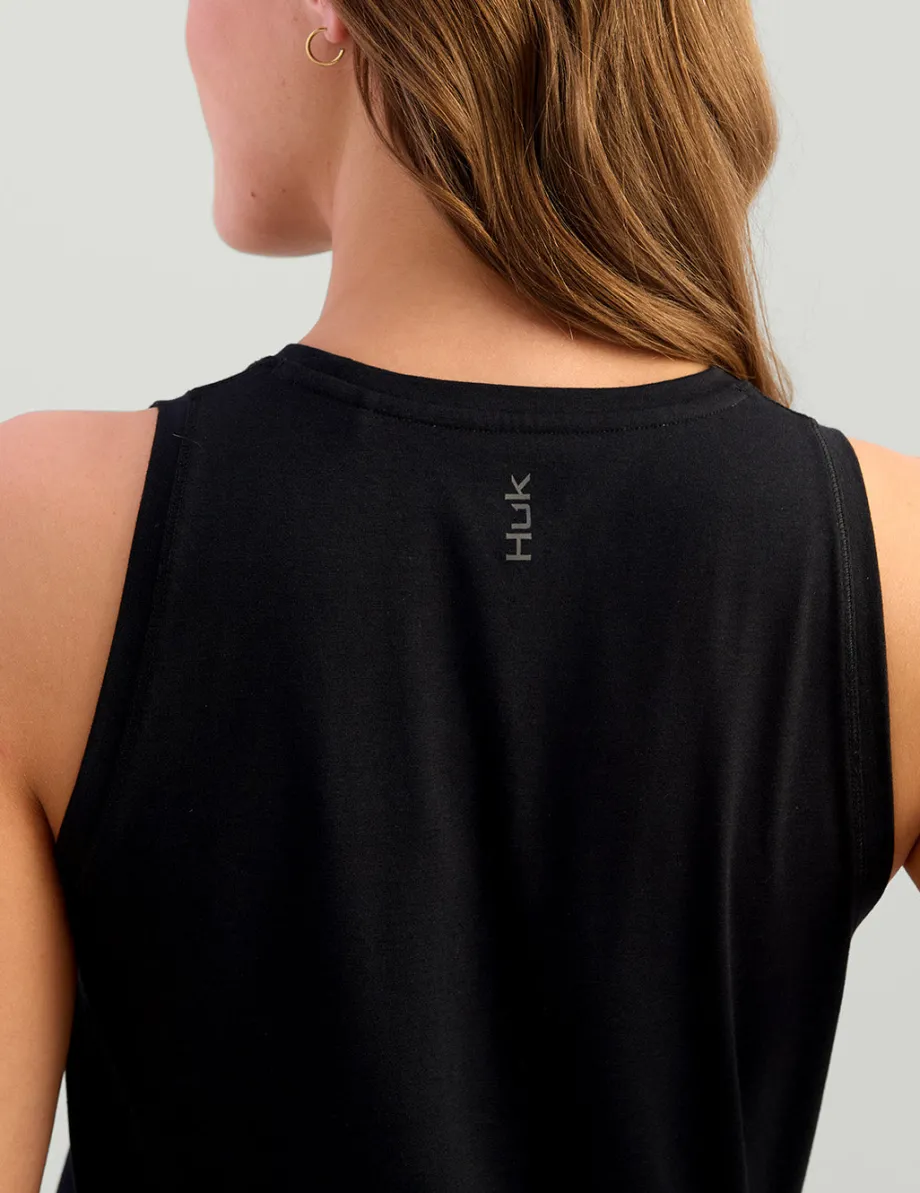 Huk Gear Performance Tops-Womens Tasc Summer Tank Dress Black