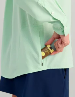 Huk Gear Button Downs-Womens Tide Point Button-Down Seafoam Mist