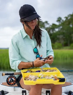 Huk Gear Button Downs-Womens Tide Point Button-Down Seafoam Mist
