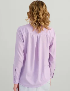 Huk Gear Button Downs-Womens Tide Point Button-Down Orchid Bloom