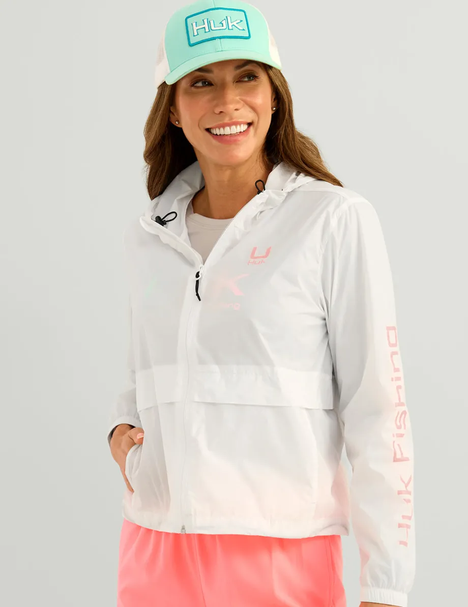 Huk Gear Windbreakers-Womens Tradewind Windbreaker White