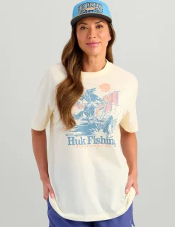 Huk Gear Tees & Tanks-Womens Trout Wrangler Tee Egret