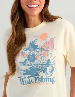 Huk Gear Tees & Tanks-Womens Trout Wrangler Tee Egret