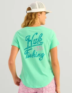 Huk Gear Tees & Tanks-Womens V-neck Bass Graphic Tee Bermuda