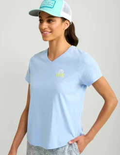 Huk Gear Tees & Tanks-Womens V-Neck Sunset Graphic Tee Windsurfer