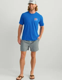 Huk Gear T-Shirts-Zep Tee Ocean Blue